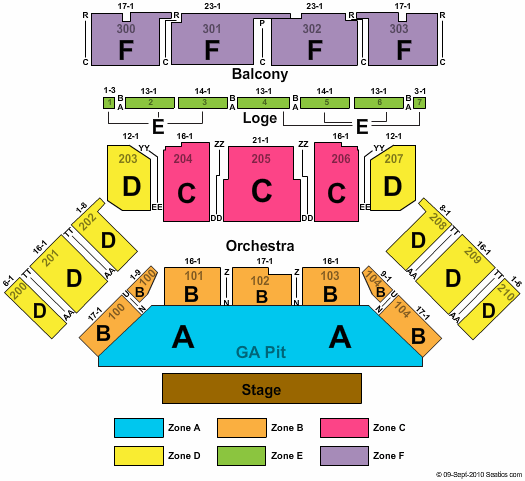 Toyota Presents The Oakdale Theatre Seating Chart